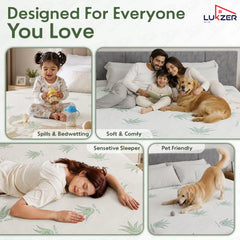 Lukzer 100% Waterproof Natural Aloe Vera Mattress Protector/Mattress Cover / King Size - (78" x 72" Inches) - (6.5 x 6 ft)