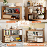 Lukzer 3-Tier Engineered Wood Shoe Storage Shelf (SR-004/Oak Brown)