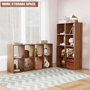 Lukzer 8 Cube Shelf Engineered Wood Bookshelf Storage Organizer (MR-009/Oak Brown)