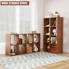 Lukzer 8 Cube Shelf Engineered Wood Bookshelf Storage Organizer (MR-009/Oak Brown)