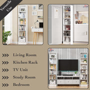 Lukzer Multipurpose Bookshelf Engineered Wood Closed Back Rack (MR-006/White)