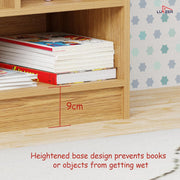 Lukzer Multipurpose 7-Section Storage Rack with 4 Shelves Bookcase & Display Unit (MR-008/Light Oak)