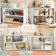 Lukzer 3-Tier Engineered Wood Shoe Storage Shelf (SR-004/White)