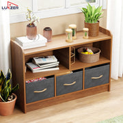 Lukzer 2-Layer Engineered Wood 3 Drawers Bookshelf & Storage Organizer (MR-025/Oak Brown)