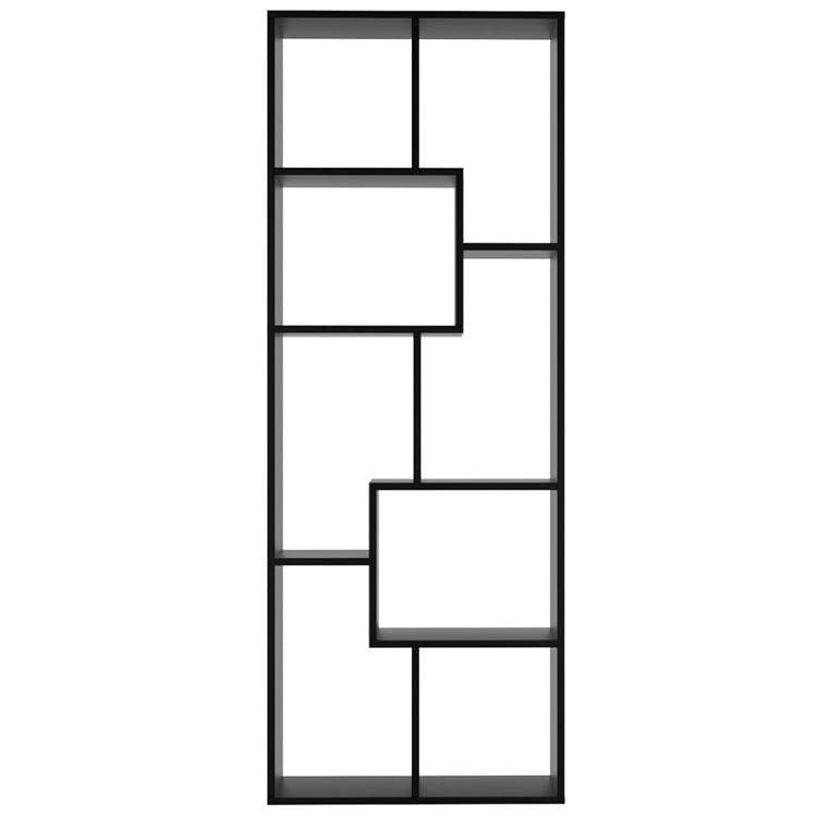 Lukzer 8 Shelves Modern Engineered Wood Book Shelf with Storage Display Rack (MR-004/Black)