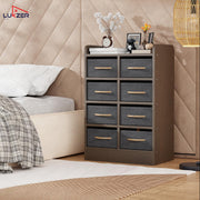 Lukzer 8 Drawer Engineered Wood Storage Organizer Cabinet with Fabric Bins (MR-028/Wenge)