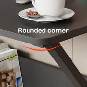 Lukzer Modern Engineered Wood Computer Desk with Bookshelf Black Top & Black Frame (MST-001)