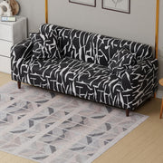 Polyester Sofa Cover (Black Stripe Pattern)