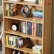 Lukzer Engineered Wood 6 Tier Bookcase Open Storage Cabinet (MR-007/Oak Light )