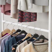 Lukzer Double Rod Cloth Stand & Garment Rack – Sturdy Storage Organizer (Black/White, Model: MGS-006)