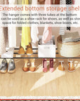 Lukzer Heavy-Duty Double Garment Rack with Bottom Storage – (MGS-002)(White, Gold, Black, Rose Gold, Silver)