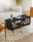 Center Table with Open Storage & Wheels | (CT-003)