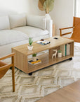 Center Table with Open Storage & Wheels | (CT-003)