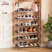 Lukzer 6-Tier Metal & Plastic Space-Saving Shoe Organizer Rack (MSR-006/Silver)