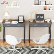 Lukzer Metal & Engineered Wood Office & Study Computer Desk with Drawer (STM-006/Black & Wenge)