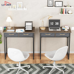 Lukzer Metal & Engineered Wood Office & Study Computer Desk with Drawer (STM-006/Black & Wenge)