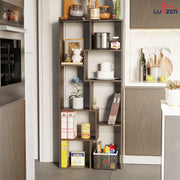 Lukzer 8 Shelves Modern Engineered Wood Book Shelf with Storage Display Rack (MR-004/Wenge)