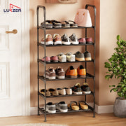 Lukzer 6-Tier Metal & Plastic Space-Saving Shoe Organizer Rack (MSR-006/Black)