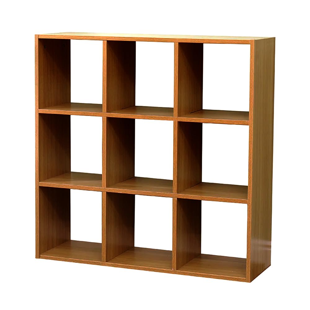 Lukzer Engineered Wood 9-Cube Multipurpose Open Storage Organizer (MR-012/Oak Brown)