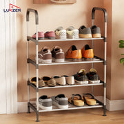Lukzer 4-Tier Metal & Plastic Space-Saving Shoe Organizer Rack (MSR-004/Silver)