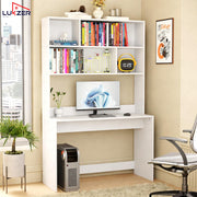 Lukzer Multi-Purpose Study & Computer Desk with Bookshelf Made with Engineered Wood (ST-008/White)
