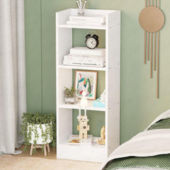 Lukzer 3 Layer Engineered Wood Multipurpose Rack Bookshelf Organizer Stand (MR-010/White)