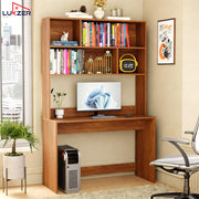 Lukzer Multi-Purpose Engineered Wood Study & Computer Desk with Bookshelf (ST-008/Oak Brown)