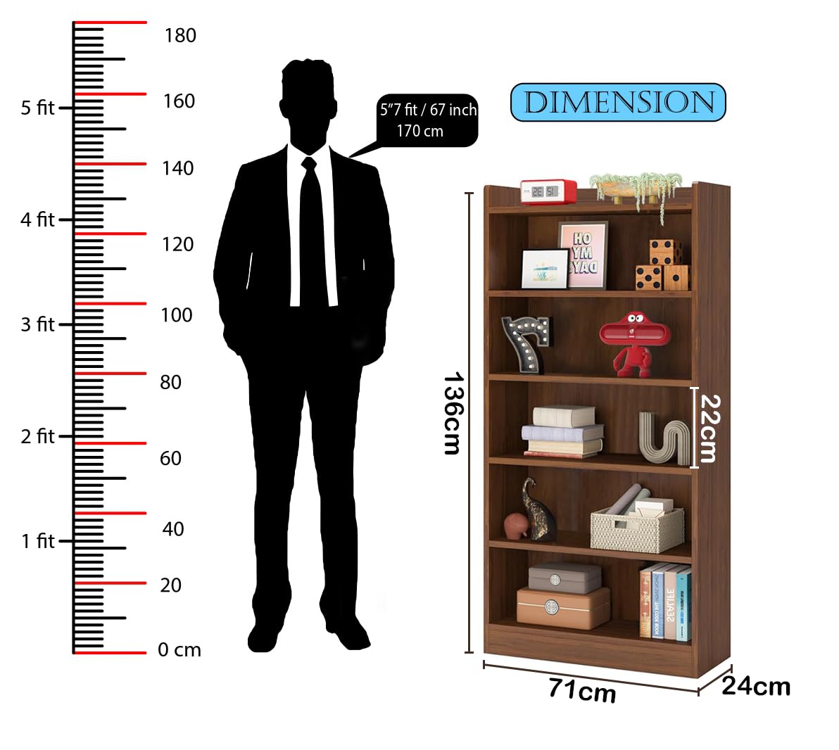 6 Layer Bookshelf/Open Display Rack | (MR-007)