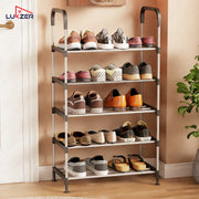 Lukzer 5-Tier Metal & Plastic Space-Saving Shoe Organizer Rack (MSR-005/Silver)