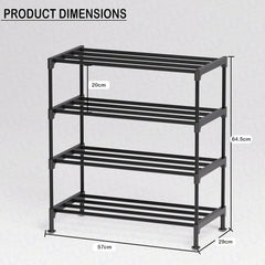 Lukzer Easy DIY Metal & Plastic Bookshelf/Storage Organizer – Black & Silver (3/4/5/6 Layers)
