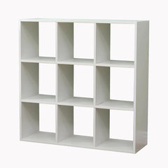 Lukzer Engineered Wood 9-Cube Multipurpose Open Storage Organizer (MR-012/White)