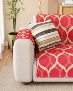 Lukzer Quilted Reversible Dessert Jewel Sofa Mat with WaveEdge Ultrasonic Cut (WITH BACK & HAND REST) - SC-202-01WB
