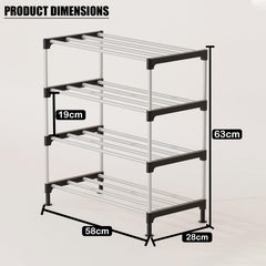 Lukzer Easy DIY Metal & Plastic Bookshelf/Storage Organizer – Black & Silver (3/4/5/6 Layers)