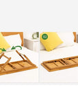 Lukzer Adjustable Bamboo Laptop Table for Bed & Sofa – Foldable Wooden Desk with Tilting Top, Notebook Stand, Drawer, Anti-Slip Legs – Multipurpose Study Tray for Work, Reading, Breakfast & More.
