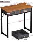 Lukzer Metal Frame Computer Desk – Engineered Wood Top With fabric Drawers (Black Frame/Wenge Board, Black Frame/Oak Brown Board, White Frame/White Board, White Frame/Oak Brown Board) (Model: STM-006)