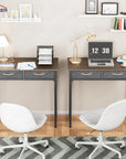 Lukzer Metal Frame Computer Desk – Engineered Wood Top With fabric Drawers (Black Frame/Wenge Board, Black Frame/Oak Brown Board, White Frame/White Board, White Frame/Oak Brown Board) (Model: STM-006)