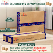 Lukzer Electric Height Adjustable Desk with USB & Type-C Study Table (EST-001/UC-Black & Oak Brown)