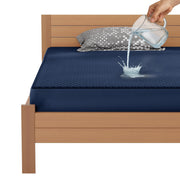 Lukzer Quilted Cotton Waterproof Mattress Protector Blue (MTP-QBL-001)