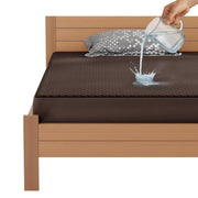 Lukzer Quilted Cotton Waterproof Mattress Protector Dark Brown (MTP-QDB-001)