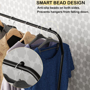 Metal Clothes Rack – Multipurpose Garment Organizer Stand with 2-Tier Storage & Angled Shelf (CGS-001/ Black)