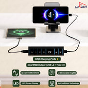 Lukzer Electric Height Adjustable Desk with USB & Type-C Study Table (EST-001/UC-White & White)