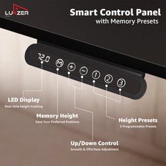 Lukzer Electric Automatic Height Adjustable Sit Stand Desk EST-003 ( Black & Black) 3-Years Warranty