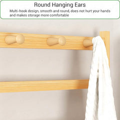 Lukzer Bamboo Corner Coat Rack With Hooks (CH-500)