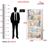 Lukzer Engineered Wood 6 Tier Bookcase Open Bookshelf & Display Rack (MR-032/White)