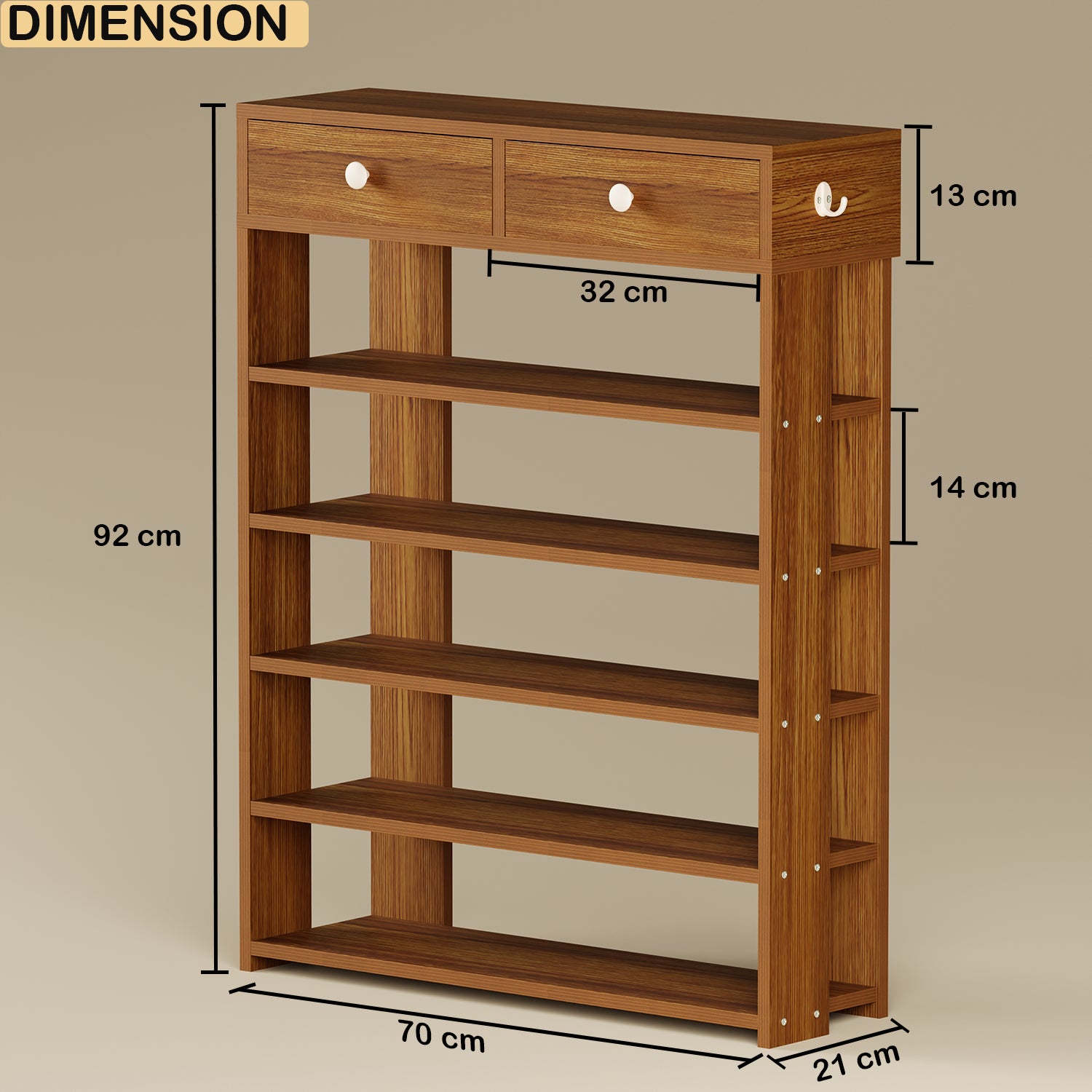 5 Layer Shoe Rack with Drawers | (SR-001)