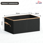 Lukzer 3Pcs Black Foldable Clothes Organiser Storage Box (non-woven)