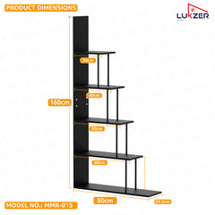 Lukzer 5-Tier Ladder Multipurpose Engineered Wood Book Shelf (MMR-015)