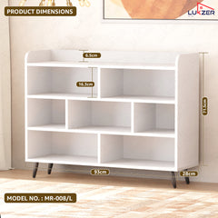 Lukzer 7-Section Engineered Wood Book Shelf with Legs (MR-008L)