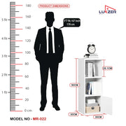 Lukzer 3 Layer Engineered Wood Storage Cabinet with Open Display Rack (MR-022/Oak Brown)