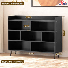 Lukzer 7-Section Engineered Wood Book Shelf with Legs (MR-008L)